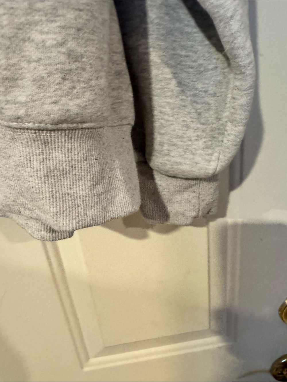 Parke mock neck Heather Gray Crew Sweatshirt with Navy Arch Logo - Picture 4 of 6